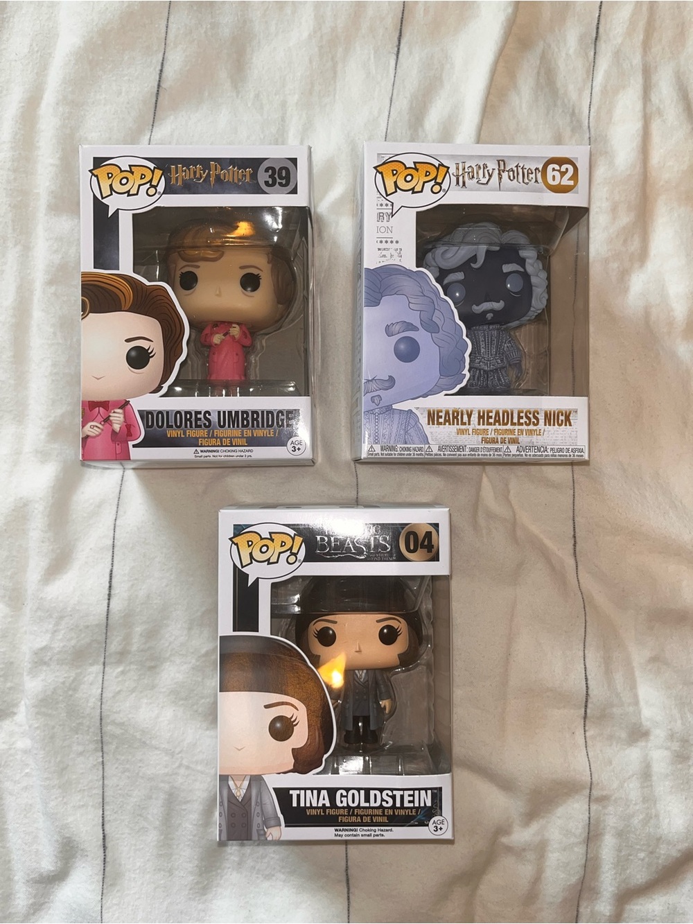 Harry Potter and Fantastic Beasts Funko Pops - Set of 3 - #39, #62, #04